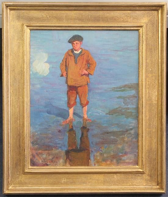 § Joseph Milner Kite (1862-1946) At the waters edge, 16 x 12.75in.